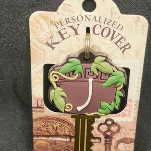Letter J Personalized Key Cover with Leaf Design